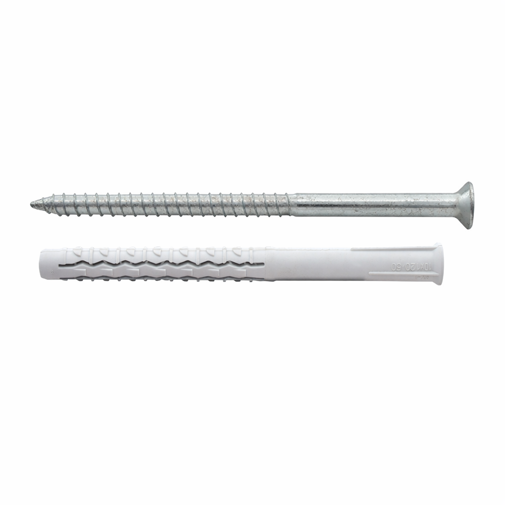 Tassello Universale in Nylon Prolungato 6x60 con Vite Pozi 4x65 – Confezione 150 pz