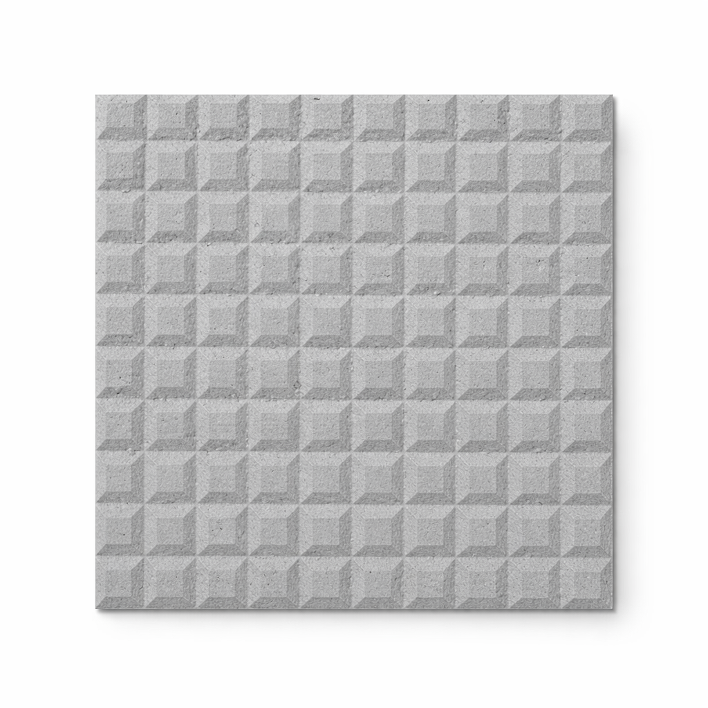 Mattone Da Marciapiede 100 Dadi - 25x25 Cm - Spessore 3 Cm - Pavimentazione Esterna Grigia
