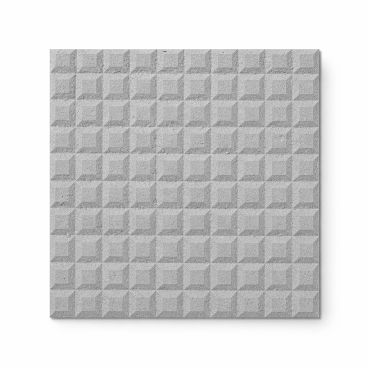 Mattone Da Marciapiede 100 Dadi - 25x25 Cm - Spessore 3 Cm - Pavimentazione Esterna Grigia