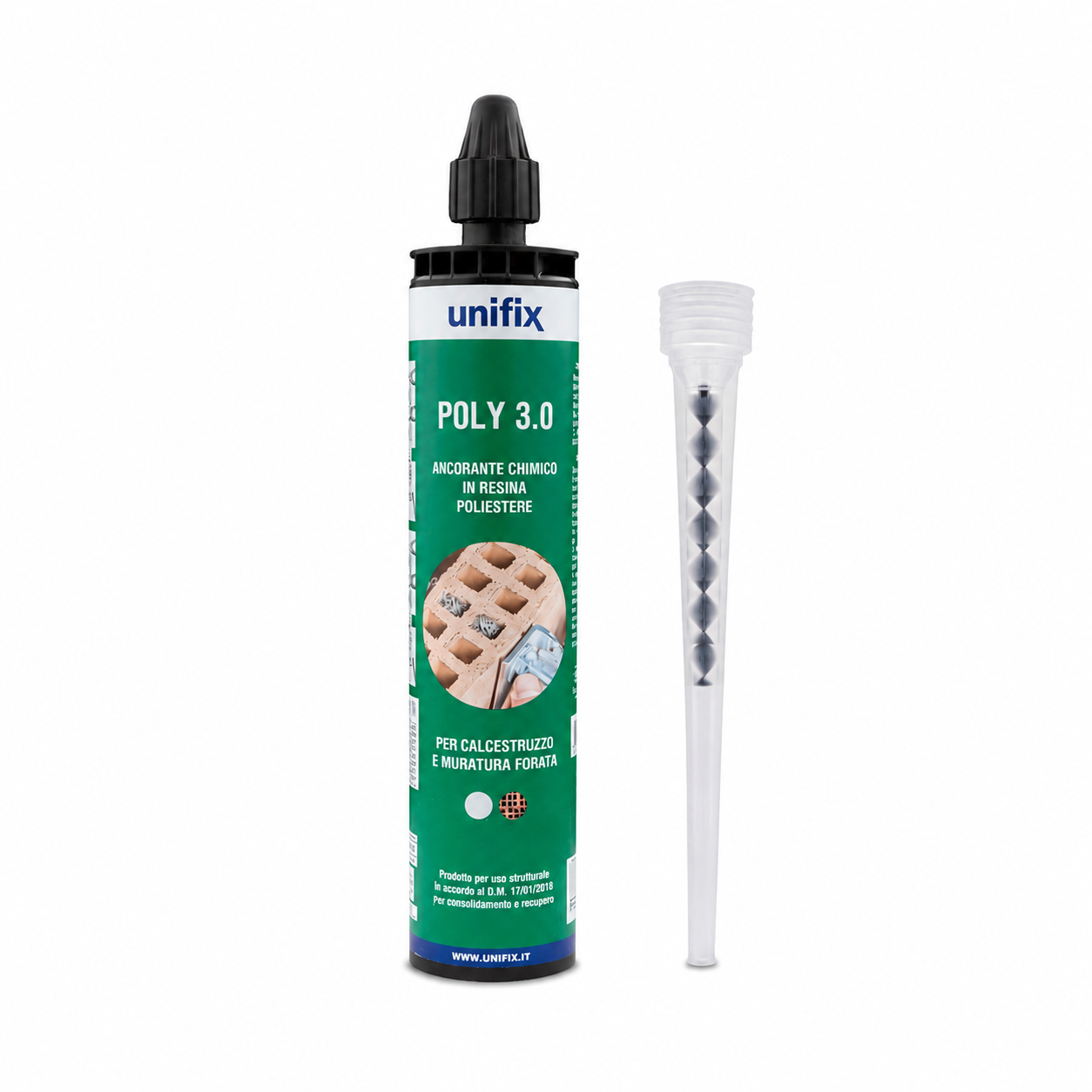 Unifix Poly 3.0 Ancorante Chimico Poliestere Senza Stirene 300 ml – Resina per Calcestruzzo e Muratura