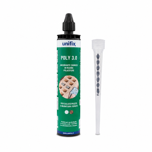 Unifix Poly 3.0 Ancorante Chimico Poliestere Senza Stirene 300 ml – Resina per Calcestruzzo e Muratura