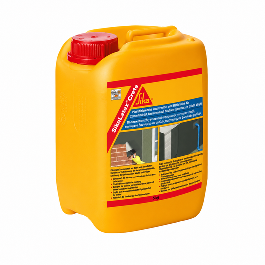 SikaLatex® Crete 5 Kg – Lattice Sintetico SBR per Malte e Intonaci – Additivo Adesivante e Impermeabilizzante per Riprese di Getto e Ripristini
