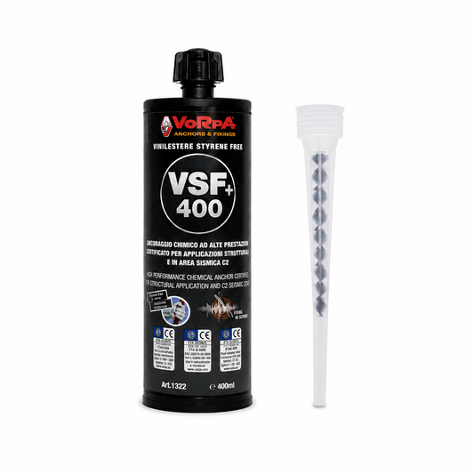 Ancorante Chimico Vinilestere Senza Stirene Vorpa 400 ml – Resina ad Iniezione per Calcestruzzo, Muratura e Applicazioni in Zona Sismica