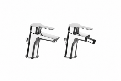 FRATTINI - Serie caleo - Set Miscelatori Lavabo + Bidet Cromati con Scarico 1”1/4 – Made in Italy