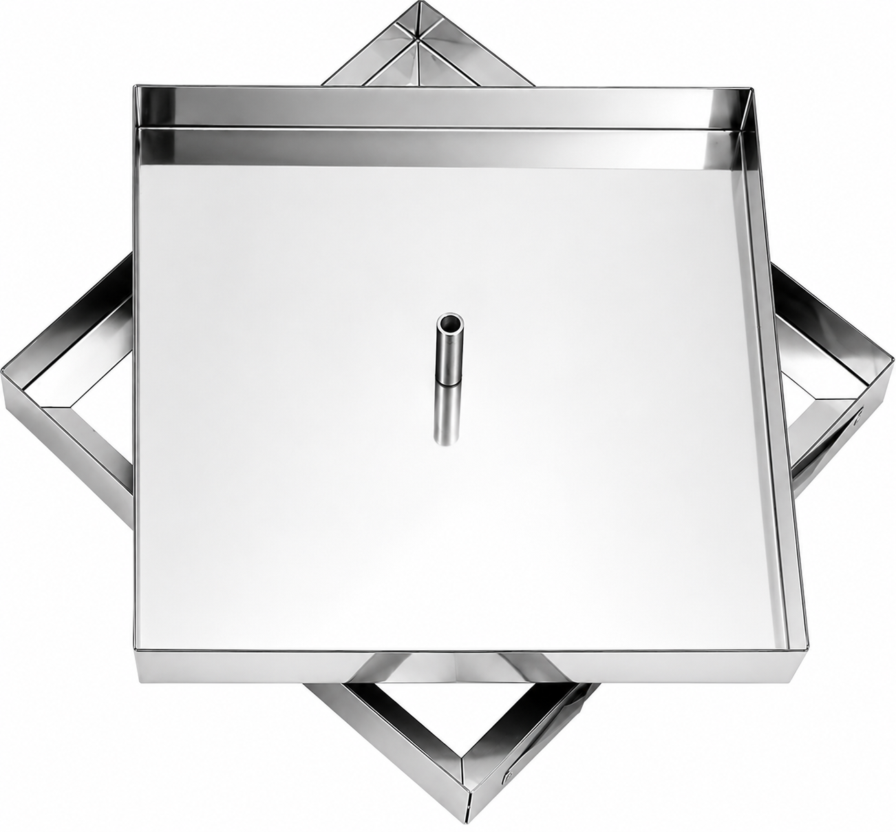 Sigillo Piastrellabile in Acciaio Inox con Telaio e Chiusura Ermetica per Pozzetti