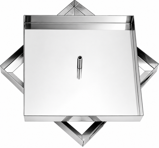 Sigillo Piastrellabile in Acciaio Inox con Telaio e Chiusura Ermetica per Pozzetti