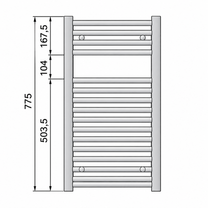 Zehnder - Termoarredo Scaldasalviette 775x400 Cromato Interasse 350 | Aura