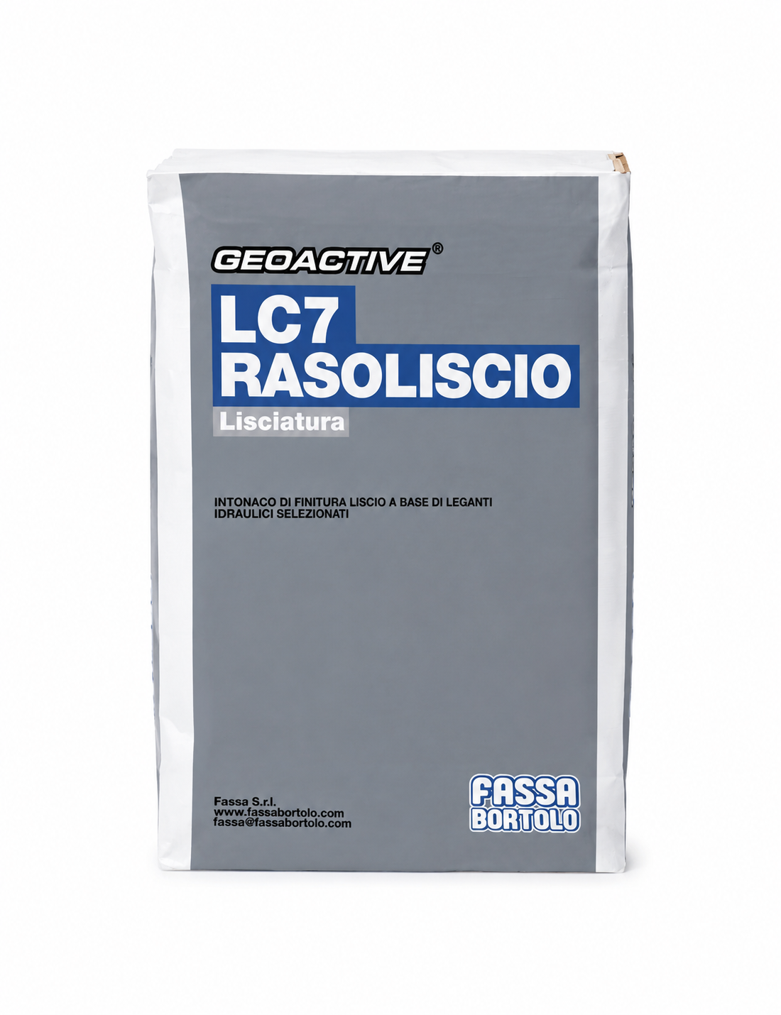Fassa Bortolo LC7 Rasoliscio Intonaco di Finitura Liscio 20 kg – Rasante Bianco per Interni ed Esterni a Base di Leganti Idraulici