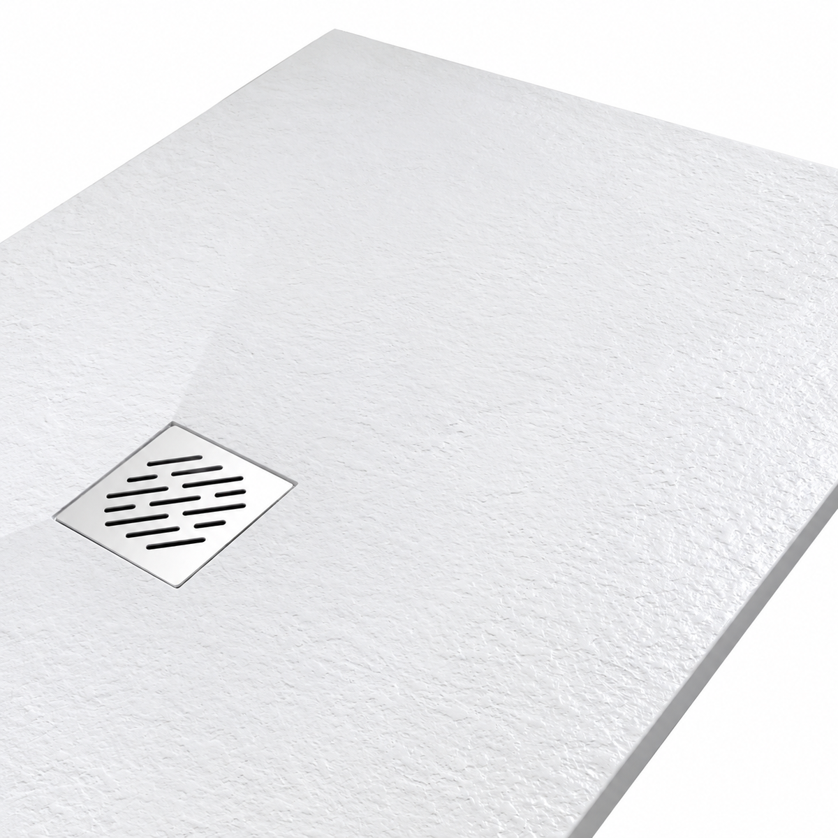 Piatto doccia 90x200 cm in marmoresina bianco effetto cemento - Kali