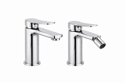 Set Miscelatori Lavabo e Bidet Cromati con Piletta Click Clack – Serie LM