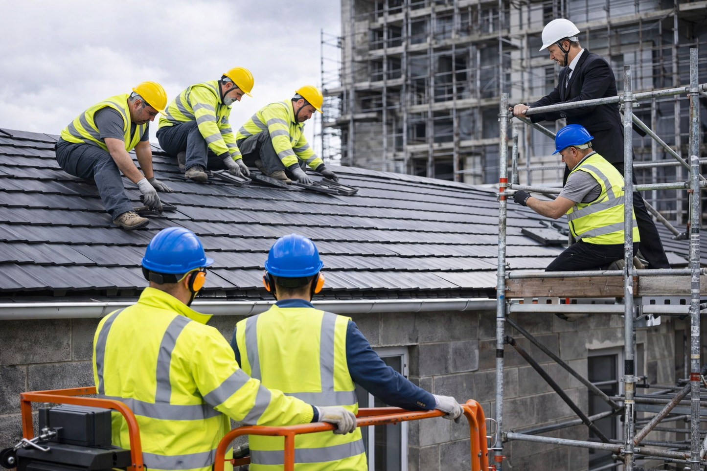 Casco di Sicurezza Antinfortunistica per Cantiere EN 397 – Giallo, Bianco, Blu | Elmetto Protettivo Lavoro