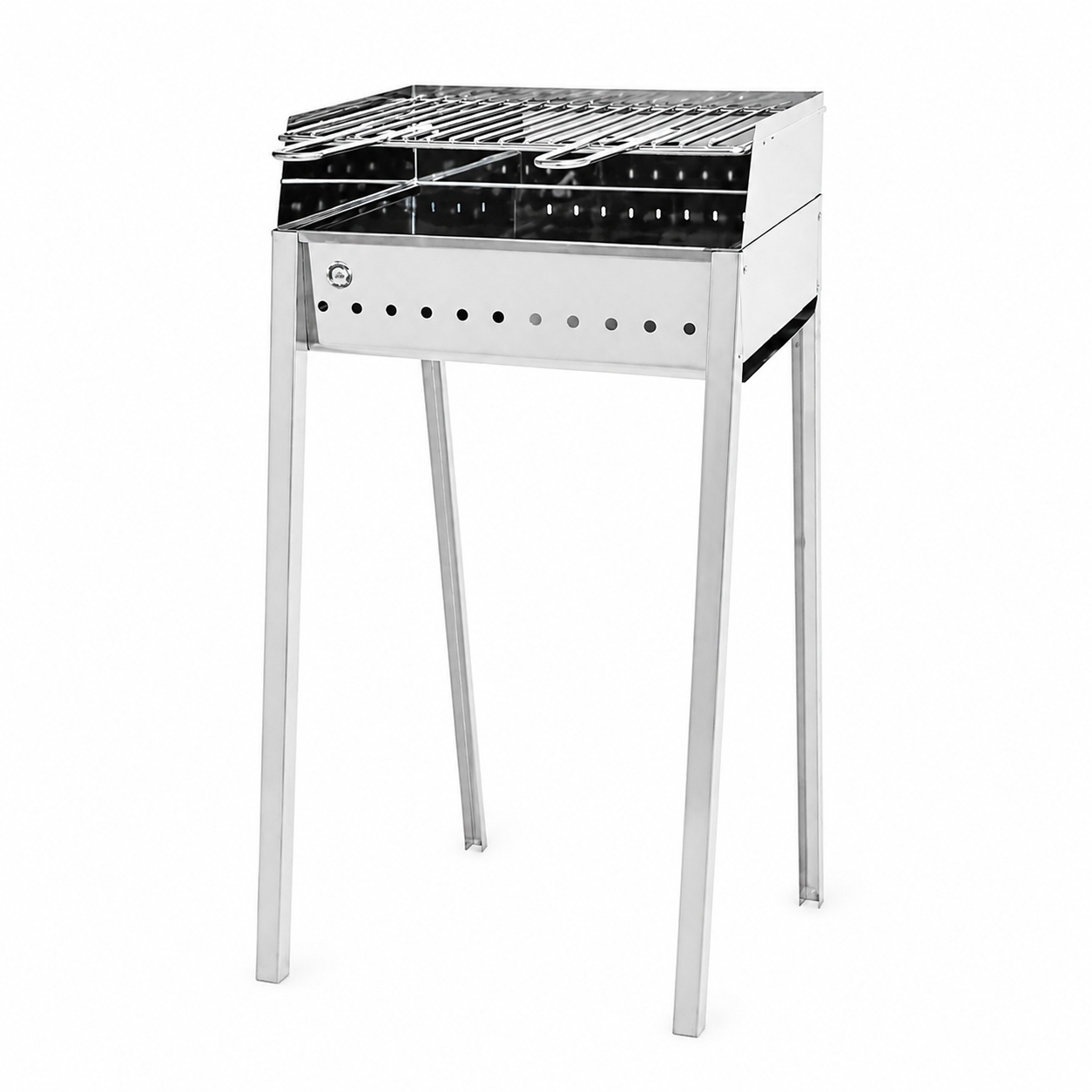 Barbecue a Carbone Stromboli 40x30 cm in Acciaio Inox – Smontabile Senza Viti – Griglia Cromata con Manici Richiudibili – Made in Italy