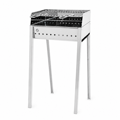 Barbecue a Carbone Stromboli 40x30 cm in Acciaio Inox – Smontabile Senza Viti – Griglia Cromata con Manici Richiudibili – Made in Italy