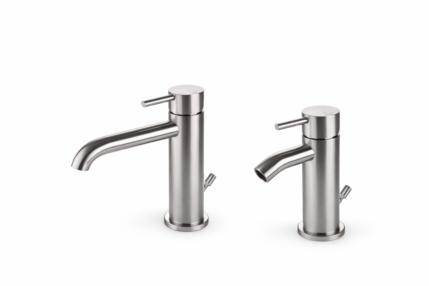 VEMA Set Miscelatori Lavabo e Bidet Tiber Steel in Acciaio Inox con Scarico