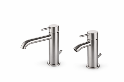 VEMA Set Miscelatori Lavabo e Bidet Tiber Steel in Acciaio Inox con Scarico