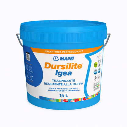 MAPEI Dursilite Igea – Idropittura Antimuffa Traspirante per Interni | 4 L e 14 L
