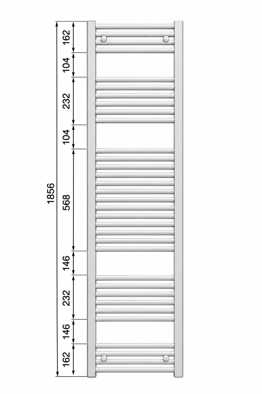 Zehnder - Termoarredo Scaldasalviette 1856x450 Bianco Interasse 400 | Aura