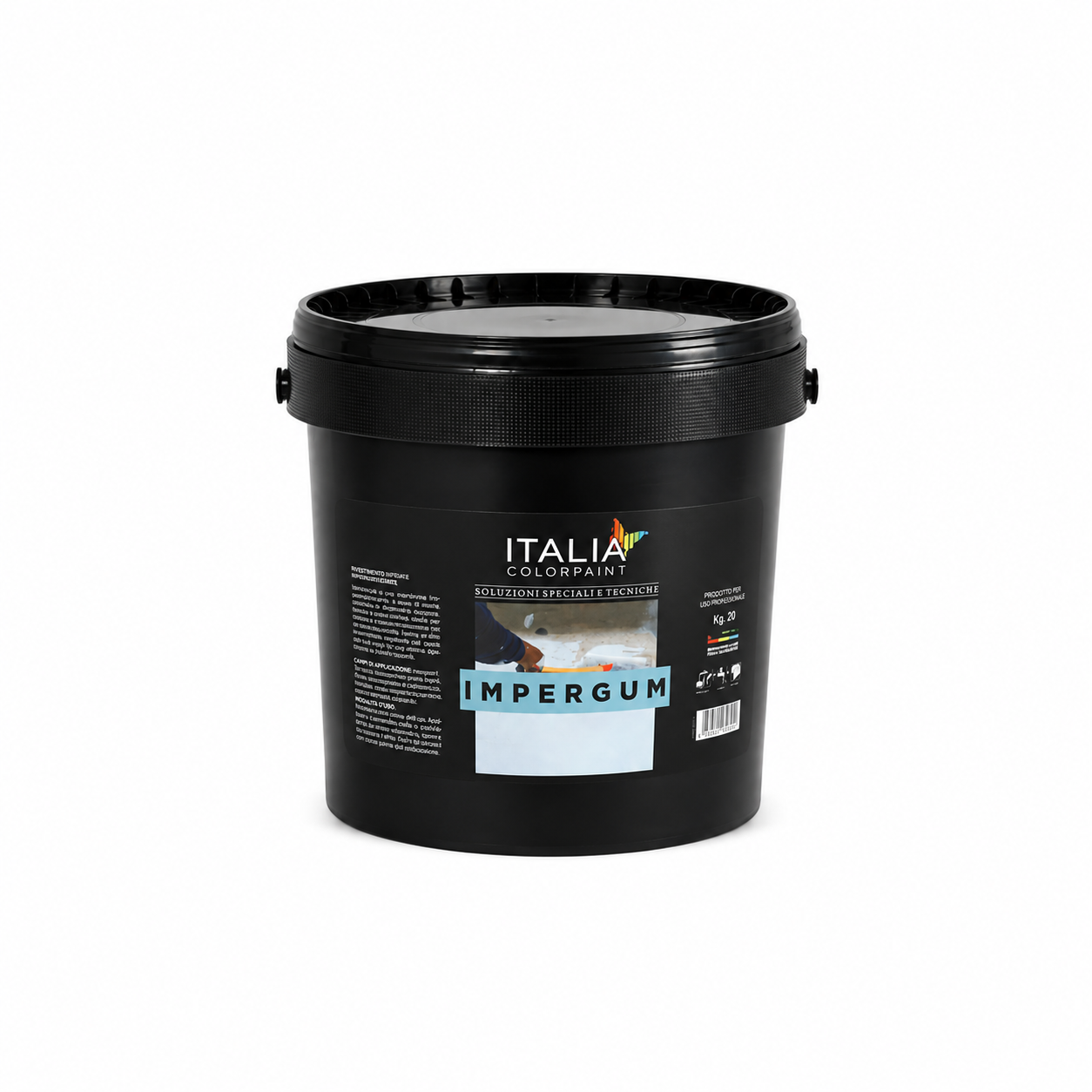 IMPERGUM Guaina Liquida Impermeabilizzante Elastomerica Fibrata Pedonabile 5 kg per Terrazzi e Tetti