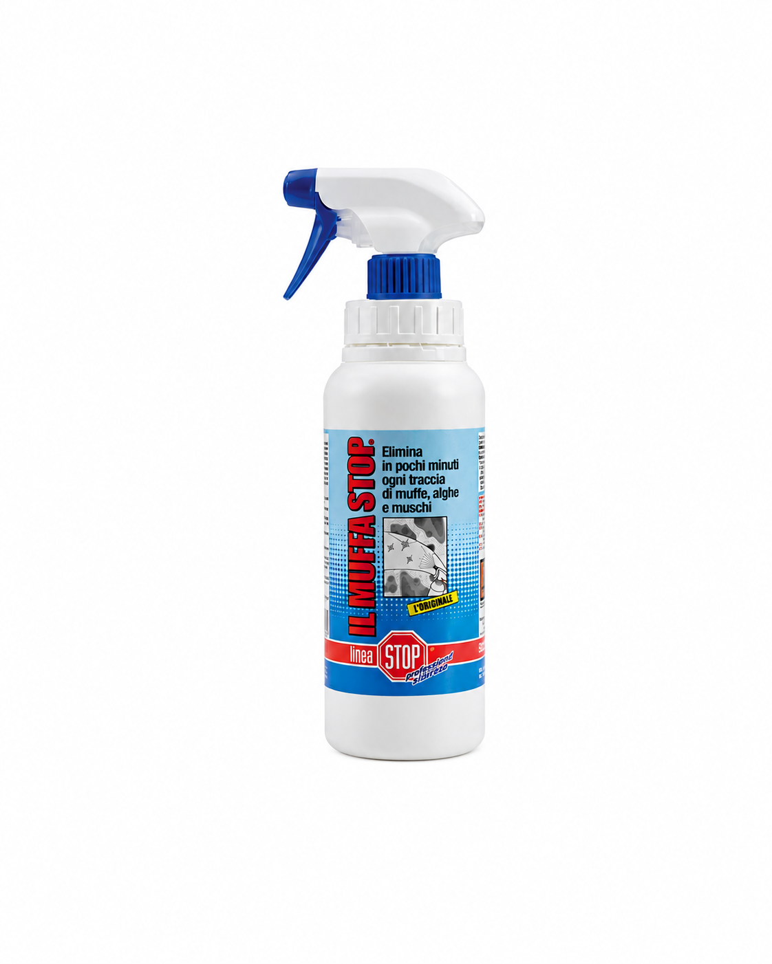 Muffa Stop Spray 1 litre – Élimine Moisissures, Algues et Mousses pour Salles de bain, Cuisines, Carreaux, Joints, Murs et Surfaces extérieures