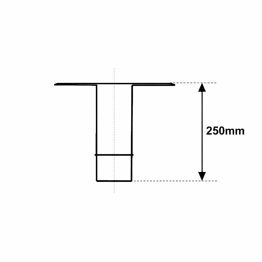 Bocchettone Messicano Tondo in PVC Nero Ø80 Ø100 Ø120 mm – Scarico per Tetti Piani e Guaina Bituminosa