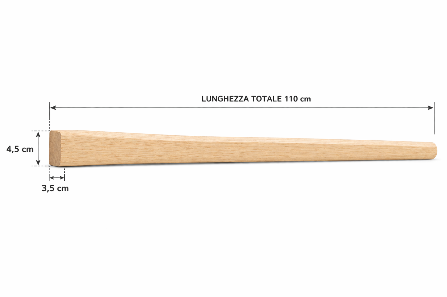Zappa Completa con Manico in Faggio 110 cm – Zappa Orsatti 1300 gr Acciaio Forgiato Temprato con Occhio Rettangolare