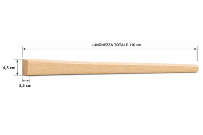 Zappa Completa con Manico in Faggio 110 cm – Zappa Orsatti 1300 gr Acciaio Forgiato Temprato con Occhio Rettangolare