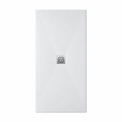 Piatto doccia 90x200 cm in marmoresina bianco effetto cemento - Kali