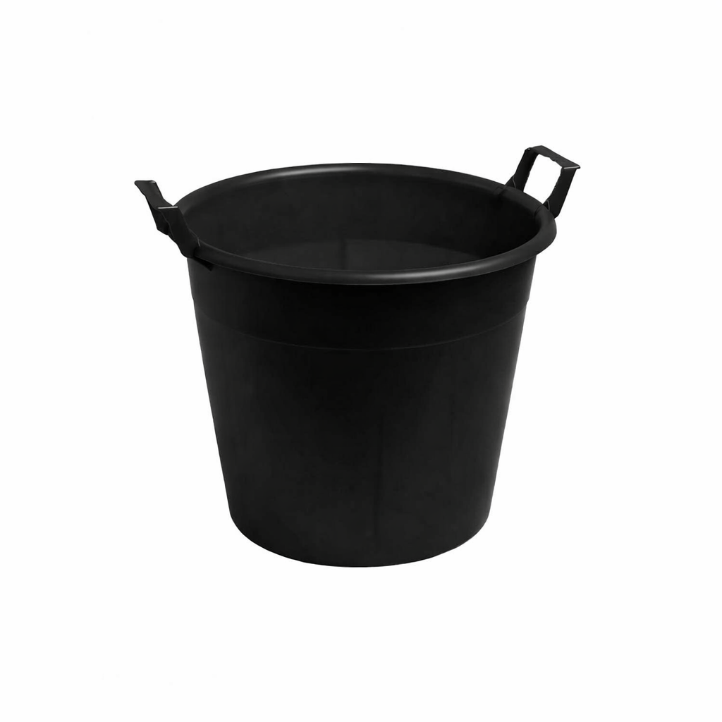 Mastello in Plastica Nero Con Manici - Capacità 50 Litri