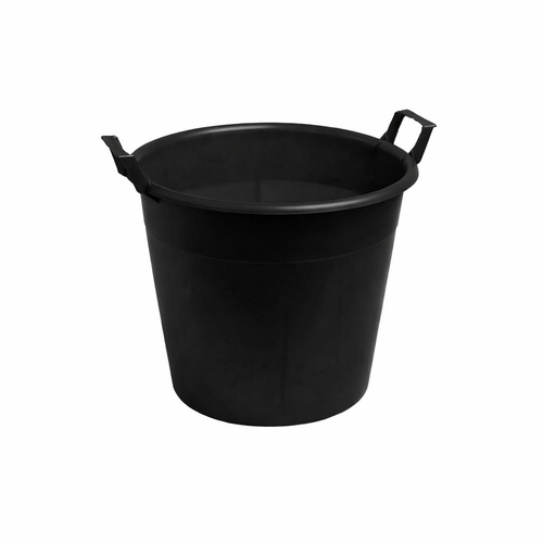 Mastello in Plastica Nero Con Manici - Capacità 50 Litri