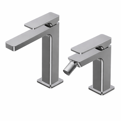 RITMONIO Set Miscelatori Lavabo + Bidet Cromati – Serie GLITTER