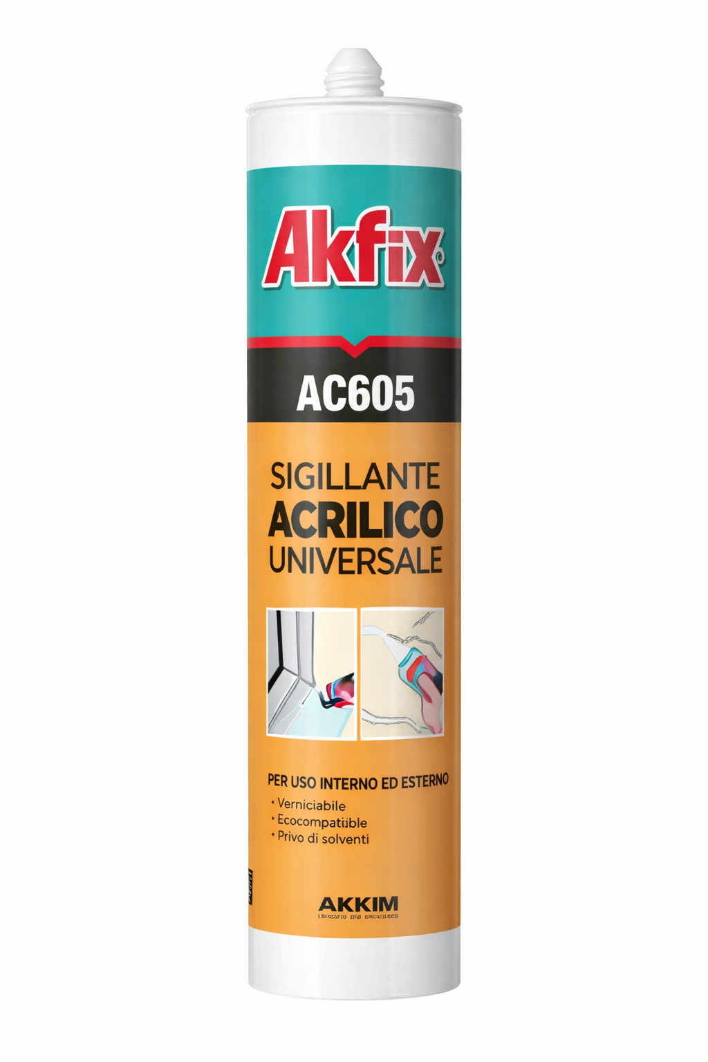 Akfix AC605 – Sigillante Acrilico Universale Verniciabile