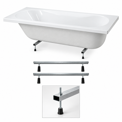 RAK - Serie Metropolitan - Vasca da Bagno da Incasso in Vetroresina 170x70 cm con Telaio