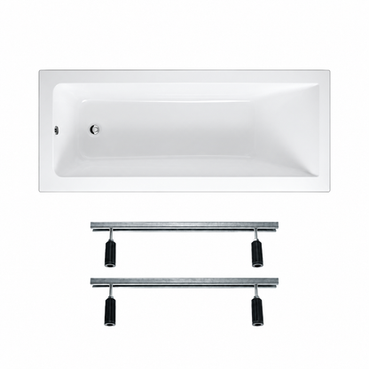 RAK - Serie Metropolitan - Vasca da Bagno da Incasso in Vetroresina 170x70 cm con Telaio