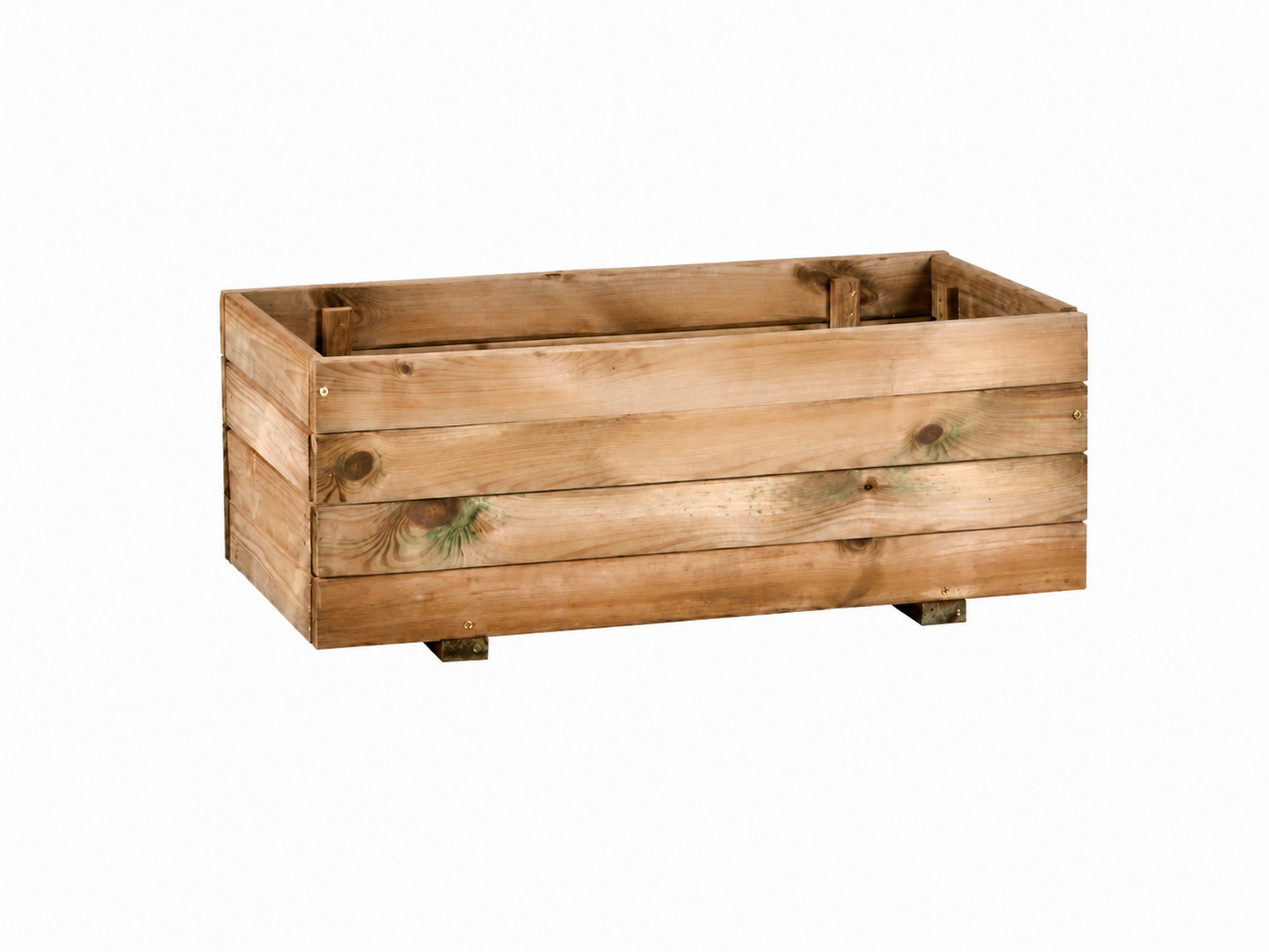 Fioriera Rettangolare in Legno di Pino 100x40x33 cm – Vaso Portafiori da Giardino e Terrazzo