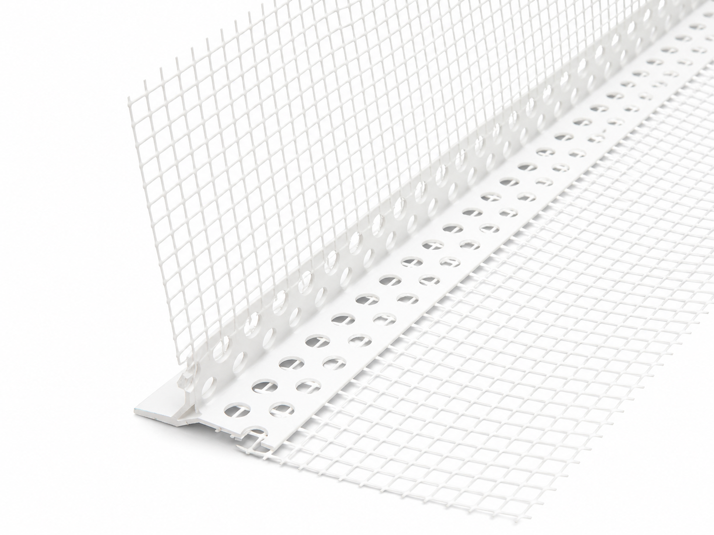 Paraspigolo PVC con Gocciolatoio e Rete Barra 2,6 m per Cappotto e Intonaco – Profilo Rompigoccia Anticrepa