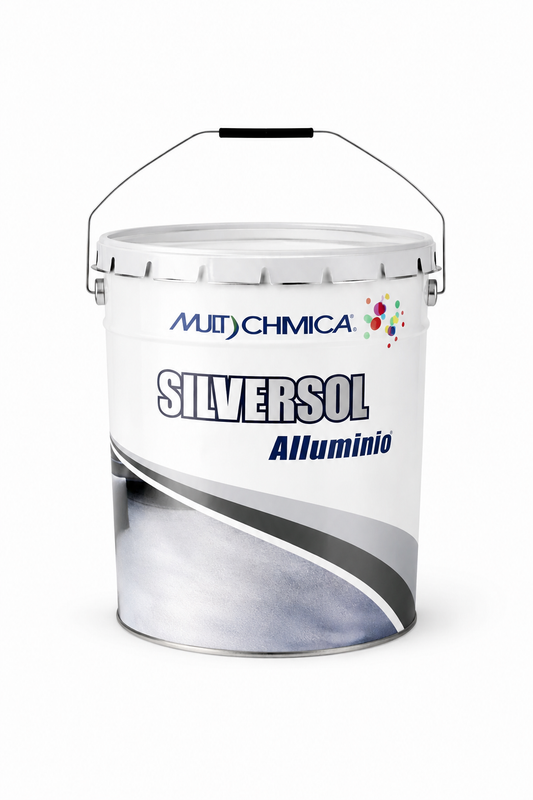 Silversol Alluminio Multichimica – Vernice Alluminata Riflettente per Guaine Bituminose, Tetti e Terrazzi – Protettiva Anticalore – 5, 10 e 20 Litri