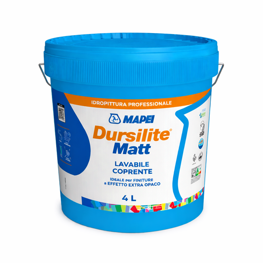 MAPEI Dursilite Matt – Idropittura Murale Lavabile Extra Opaca per Interni | 4 L e 14 L