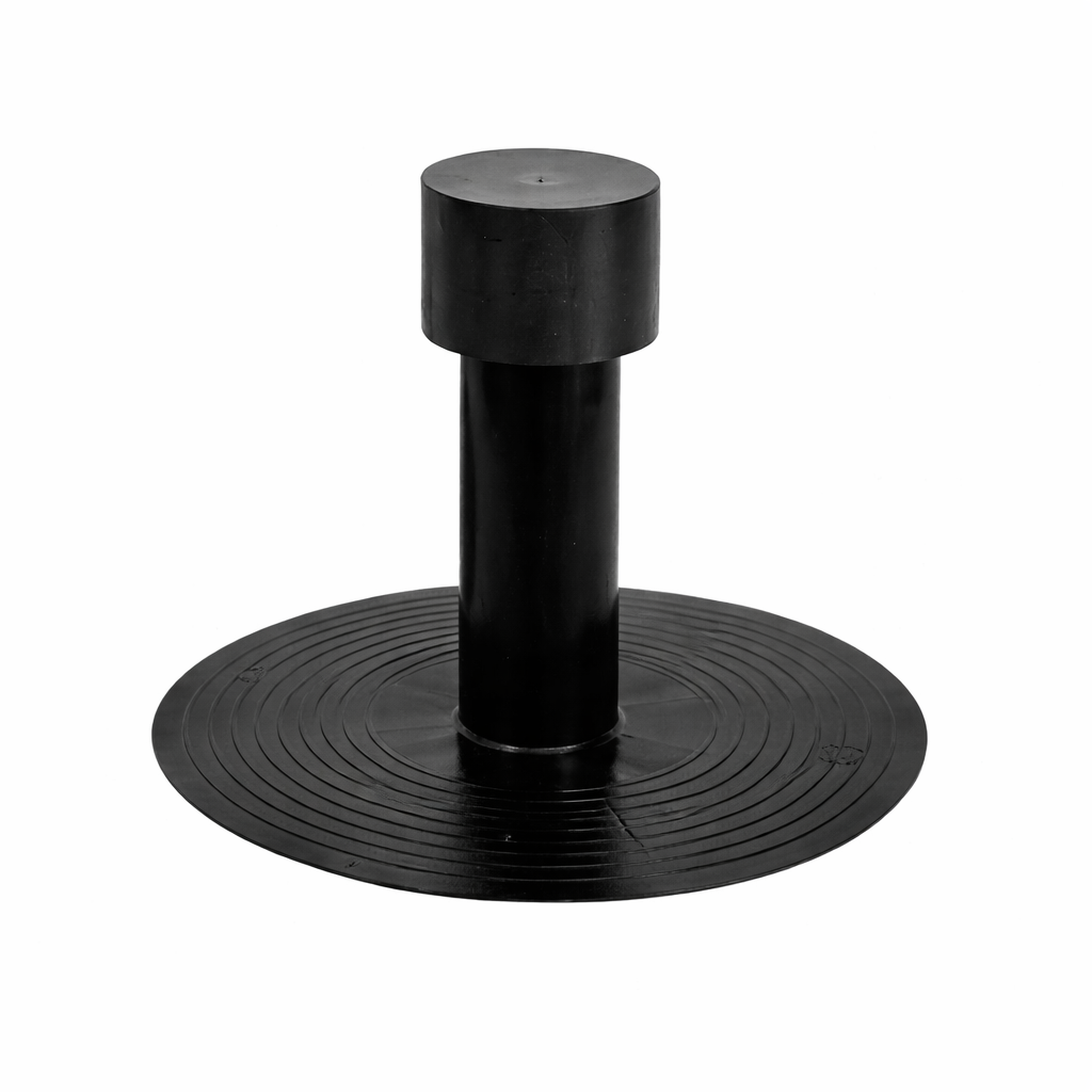 Bocchettone Tondo con Aeratore Ø80 mm H 25 cm in PVC Nero – Scarico per Tetti Piani e Terrazzi