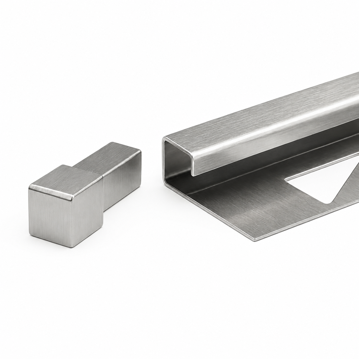 Tappo Terminale Quadro per Profilo Piastrelle in Acciaio Inox – Chiusura per Profilo Angolare – Finitura Bordi Rivestimenti