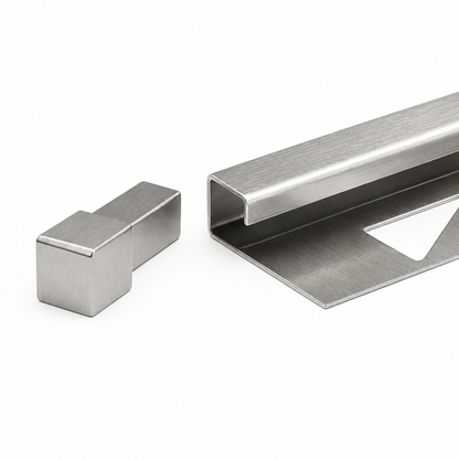 Tappo Terminale Quadro per Profilo Piastrelle in Acciaio Inox – Chiusura per Profilo Angolare – Finitura Bordi Rivestimenti