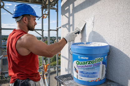 MAPEI Quarzolite Tonachino Pro S 25 kg – Rivestimento acril-silossanico a spessore per esterni e cappotti
