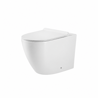 Vaso WC a Pavimento Filo Muro – Serie Darika - Rimless Senza Brida con Sedile Soft Close
