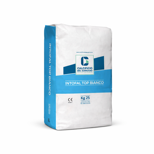 INTOFAL TOP BIANCO – Intonaco Bianco Premiscelato Fibrorinforzato per Interni ed Esterni | Calcificio del Gargano