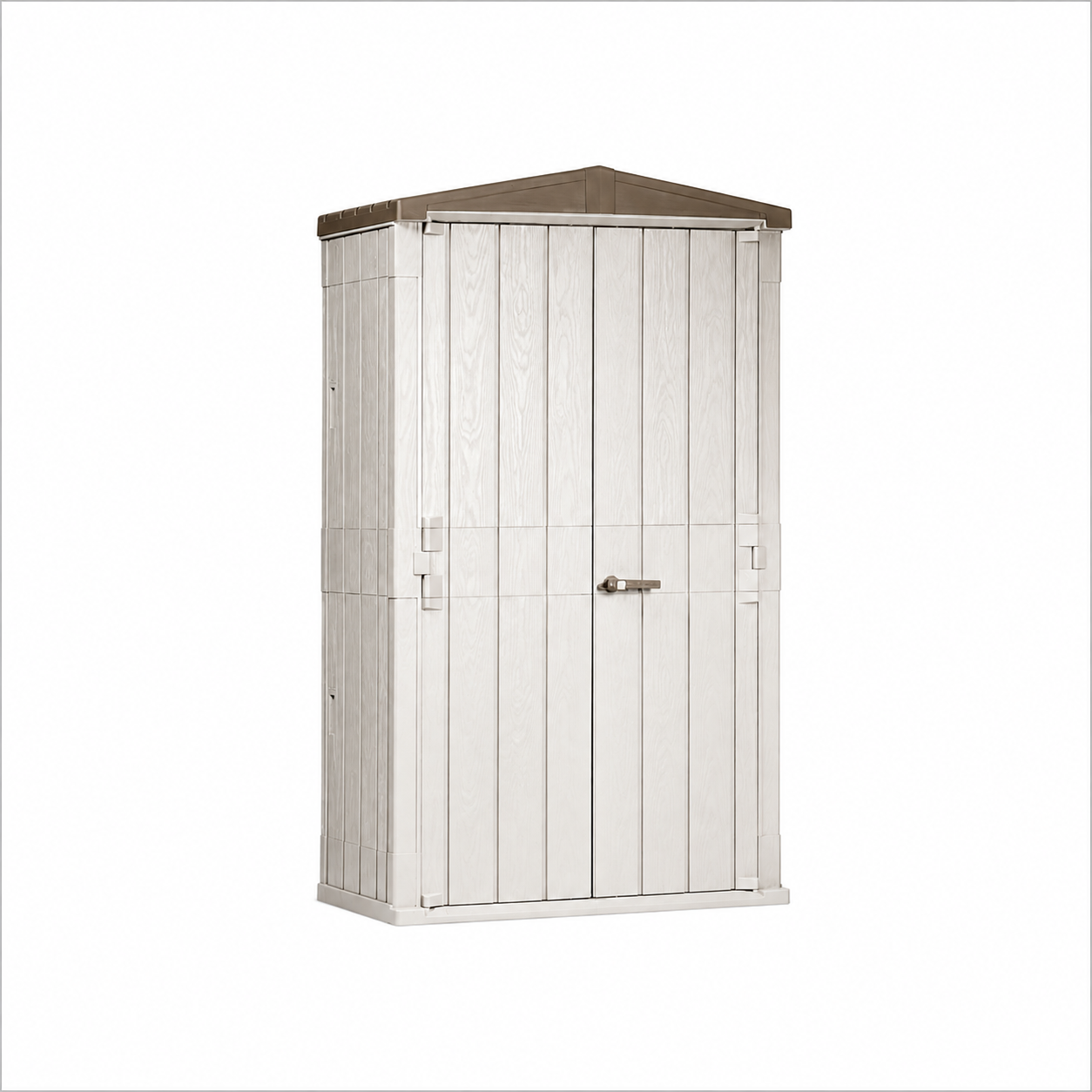 Casetta da Giardino Toomax 130x75,6x206,2 cm – Box Esterno in Resina 1670 L – Grigio Talpa/Marrone