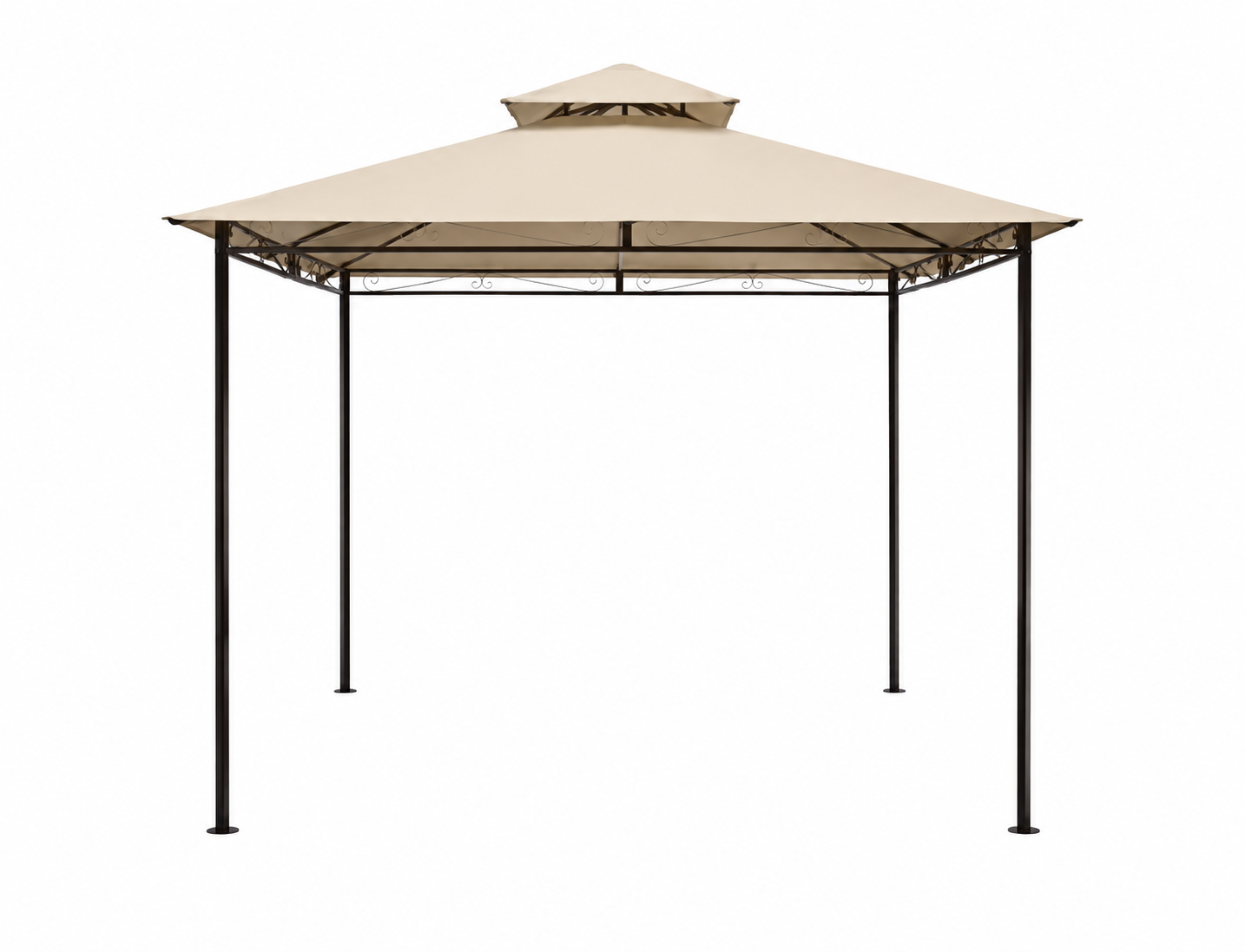 Gazebo da Giardino 3x3 mt Echos – Struttura in Alluminio con Telo Ecrù e Cupola Airvent