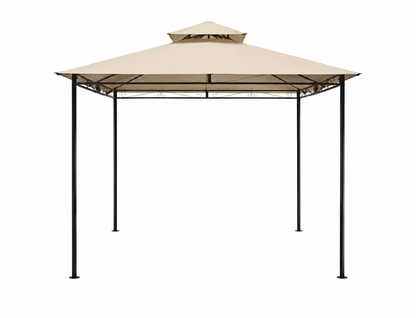 Gazebo da Giardino 3x3 mt Echos – Struttura in Alluminio con Telo Ecrù e Cupola Airvent