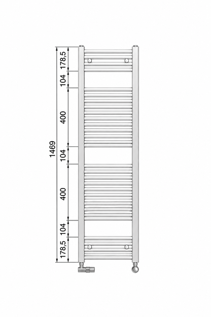 Zehnder - Termoarredo Scaldasalviette 1469x400 Cromato Interasse 350 | Aura