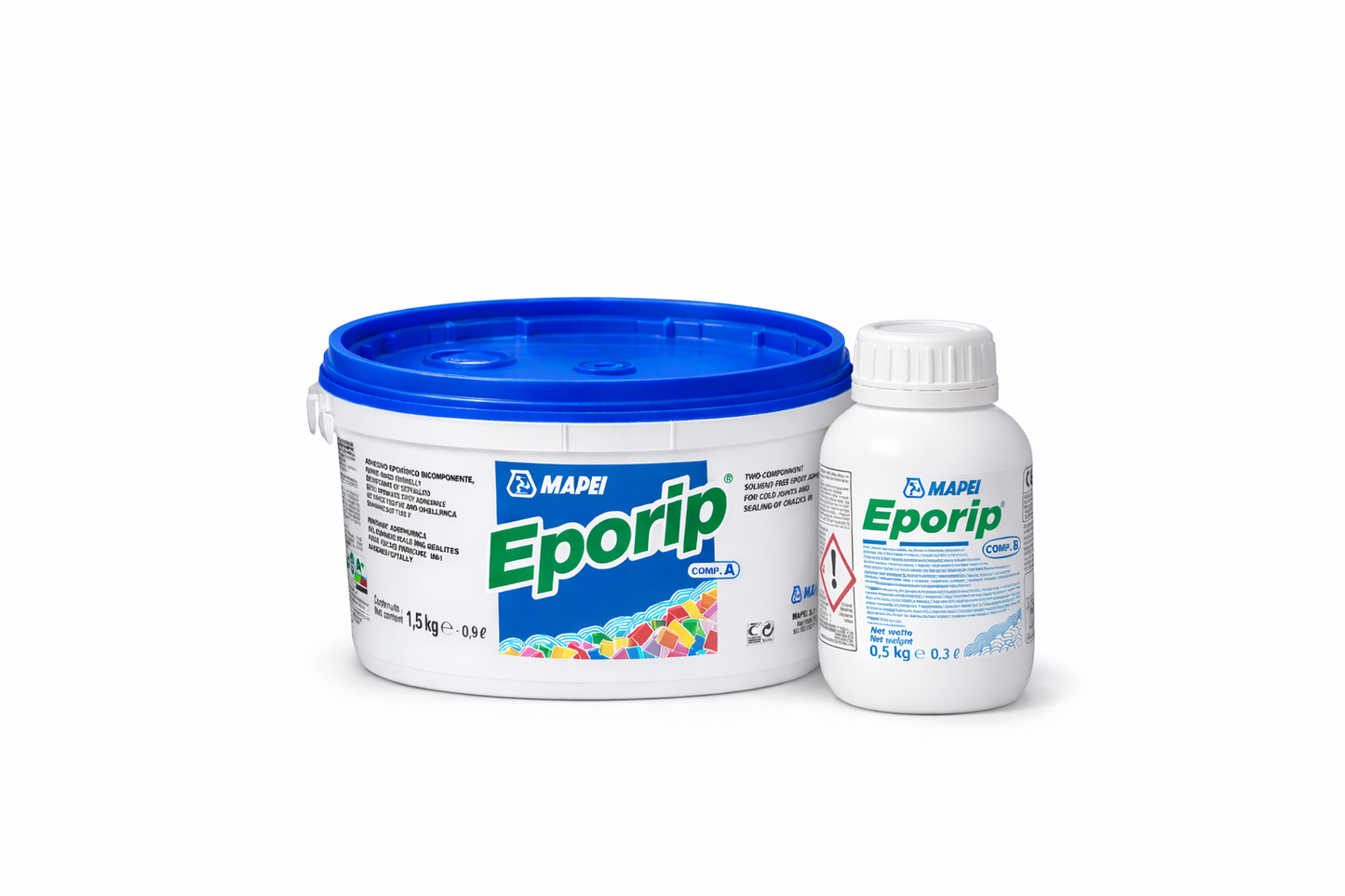 MAPEI Eporip Adesivo Epossidico Bicomponente 2 kg (1,5 + 0,5 kg) - Per Riprese di Getto e Sigillatura Fessure nel Calcestruzzo