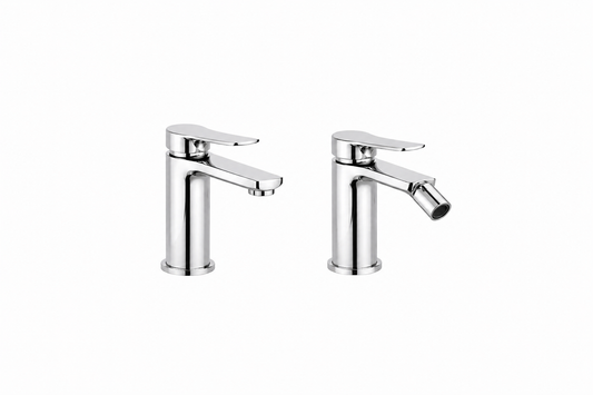 Set Miscelatori Lavabo e Bidet Cromati con Piletta Click Clack – Serie LM