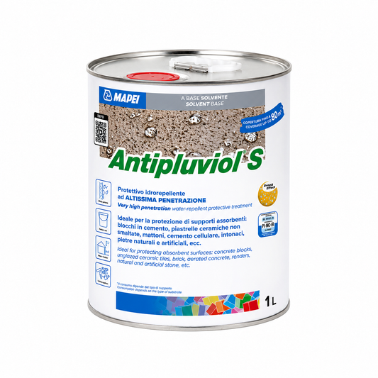 Mapei Antipluviol S – Impregnante Idrorepellente Incolore ad Alta Penetrazione per Pietra, Mattoni e Calcestruzzo